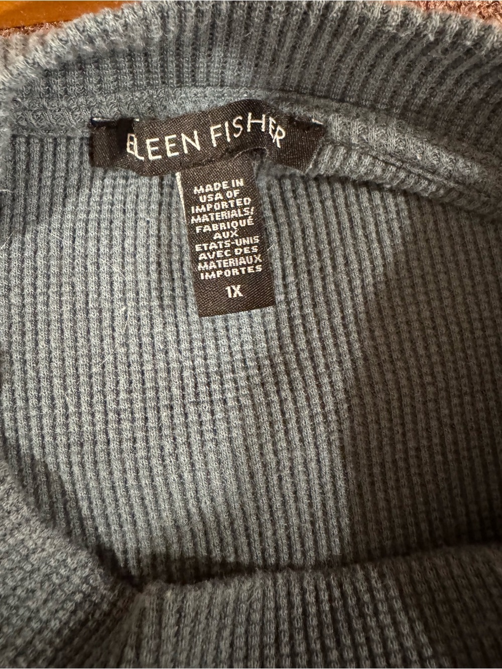 Eileen Fisher Relaxed Mock-Neck Top in Teal-Blue - Picture 3 of 4